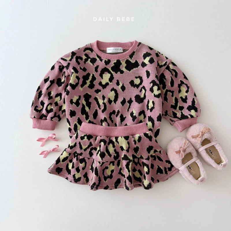 Daily Bebe - Korean Children Fashion - #kidsstore - Leopard Skirt Set - 4