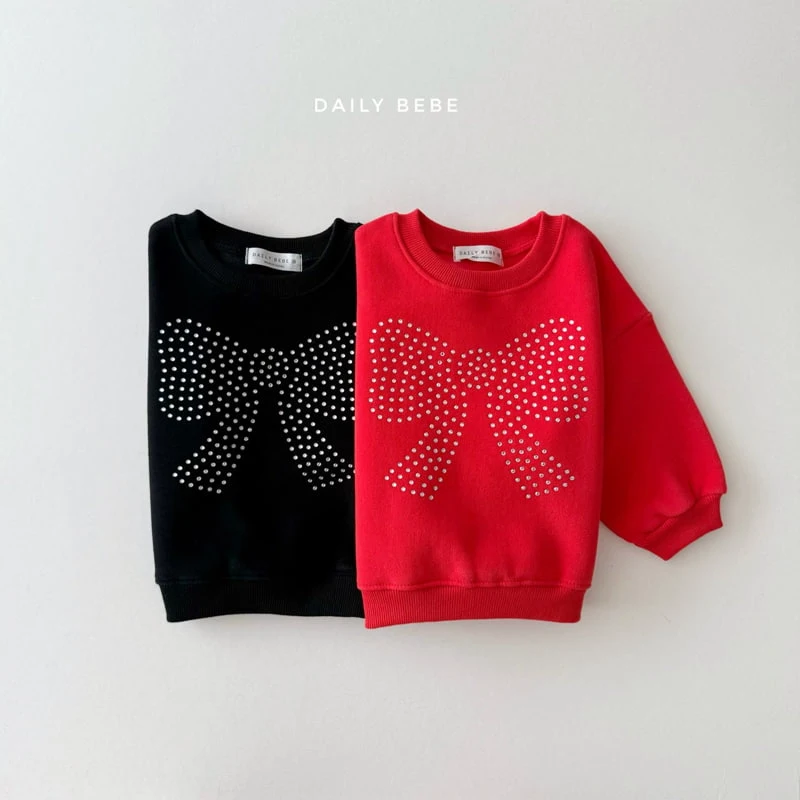 Daily Bebe - Korean Children Fashion - #littlefashionista - Ribbon Cubic Sweatshirts