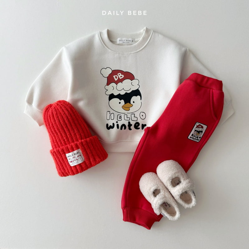 Daily Bebe - Korean Children Fashion - #littlefashionista - Penguin White Bear Top Bottom Set - 4