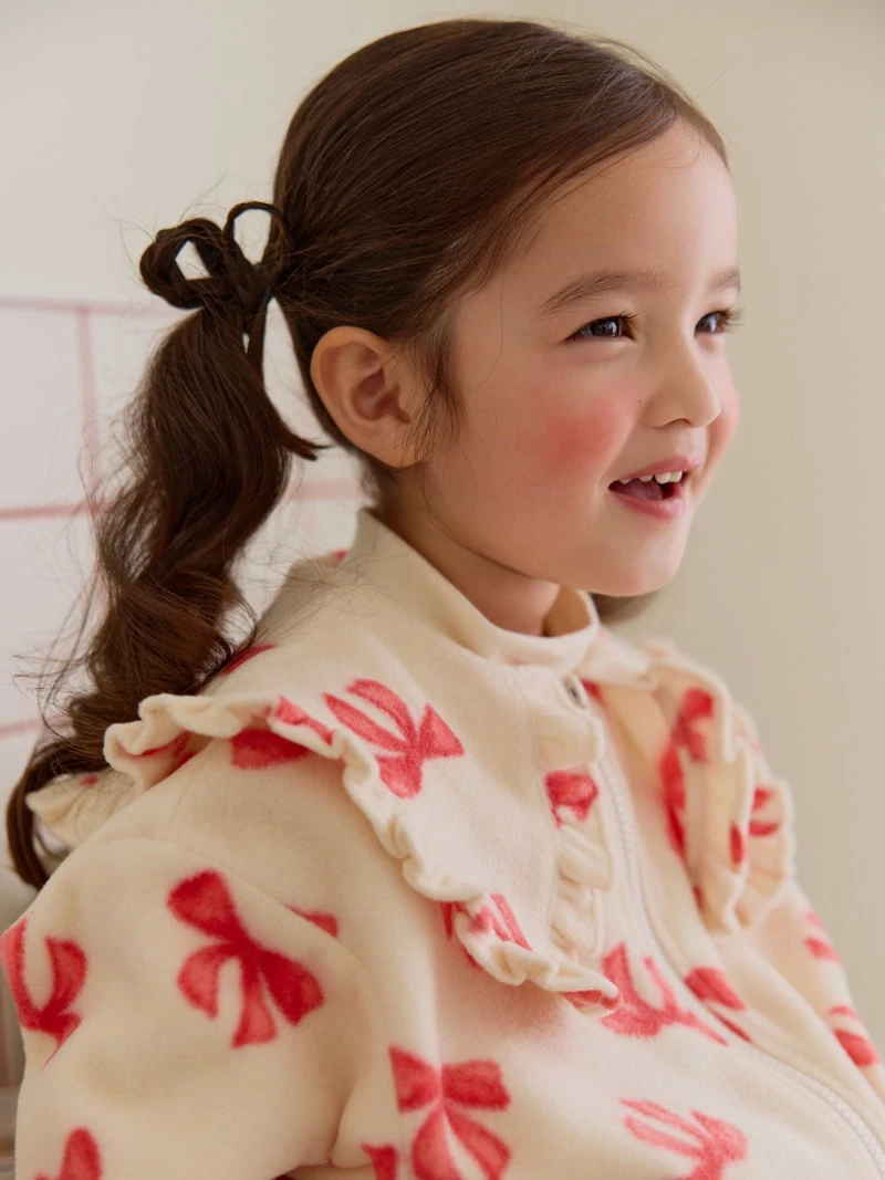 Daily Bebe - Korean Children Fashion - #minifashionista - Frill Fleece Zip-up Jacket - 12