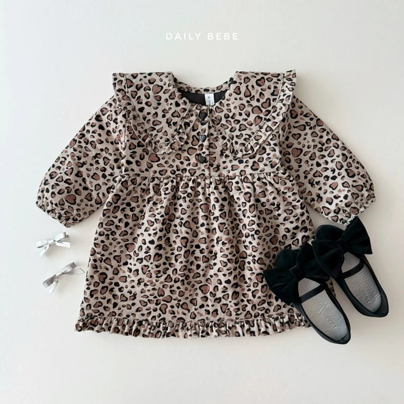 Daily Bebe - Korean Children Fashion - #minifashionista - Leopard Quilted One-piece