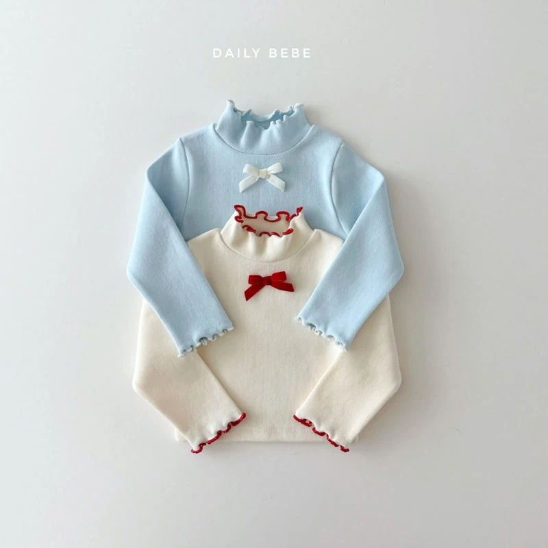 Daily Bebe - Korean Children Fashion - #minifashionista - Mockneck Wave Tee