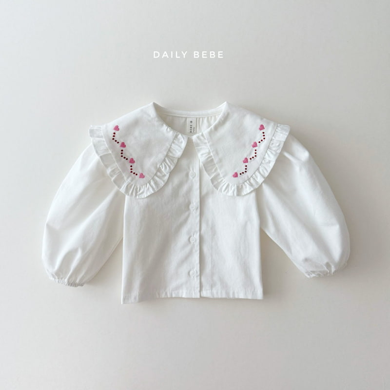 Daily Bebe - Korean Children Fashion - #prettylittlegirls - Embroidered Collar Blouse