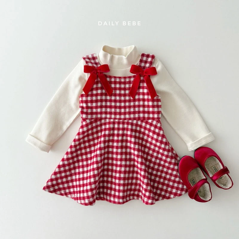 Daily Bebe - Korean Children Fashion - #stylishchildhood - Eve Check One-piece - 8