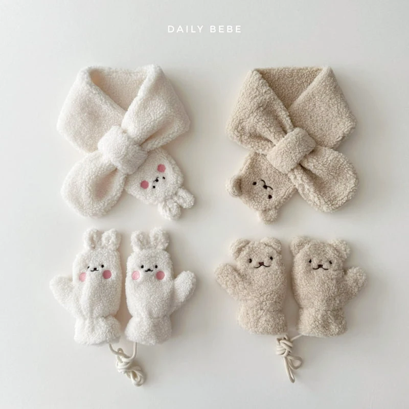 Daily Bebe - Korean Children Fashion - #stylishchildhood - Gloves & Muffler Set