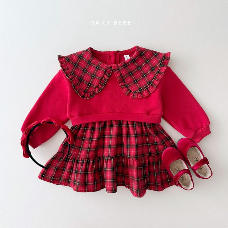 Daily Bebe - Korean Children Fashion - #todddlerfashion - Merry Sweatshirts One-piece