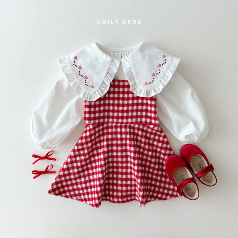 Daily Bebe - Korean Children Fashion - #toddlerclothing - Eve Check One-piece - 7