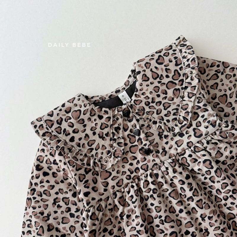 Daily Bebe - Korean Children Fashion - #todddlerfashion - Leopard Quilted One-piece - 4