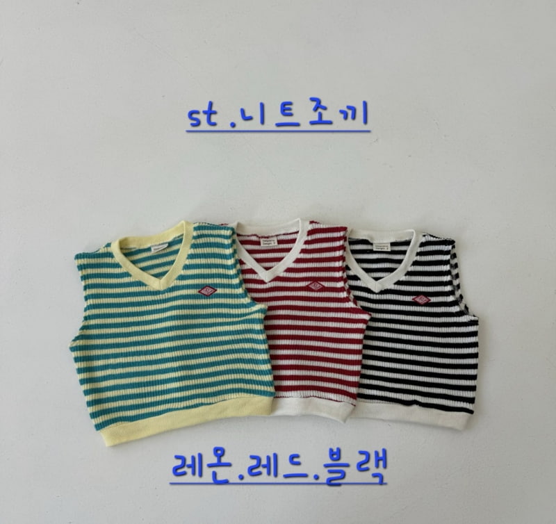 Delight - Korean Children Fashion - #childrensboutique - Stripe Knit Vest - 12