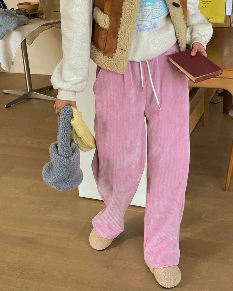 Diana - Korean Women Fashion - #vintagekidsstyle - Corduroy Wide Pants - 6