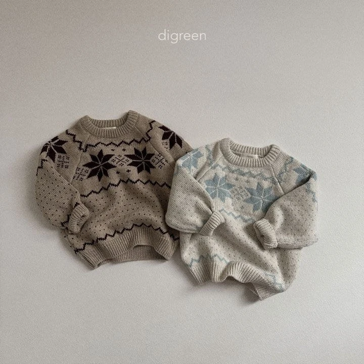 Digreen - Korean Children Fashion - #childrensboutique - Snowflake Knit