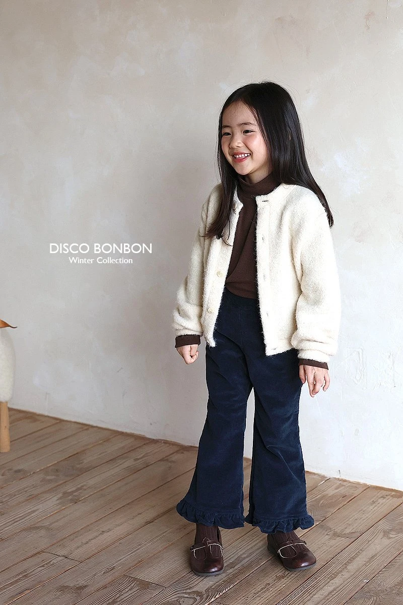 Disco Bonbon - Korean Children Fashion - #childrensboutique - Span Corduroy Frill Pants - 10