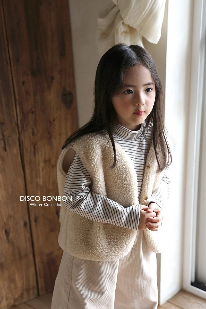 Disco Bonbon - Korean Children Fashion - #kidsshorts - Stripe Winter Turtleneck Tee - 6