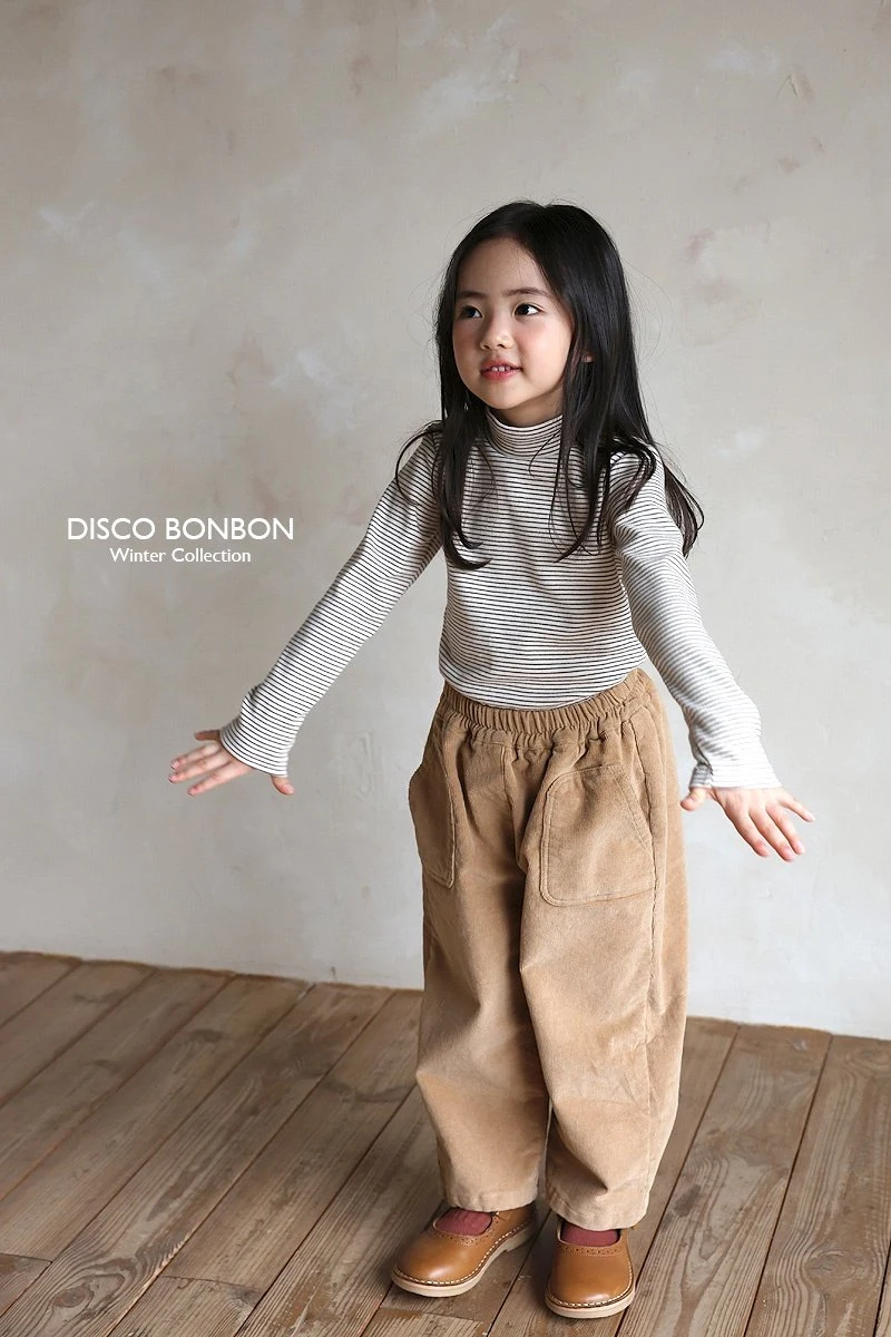 Disco Bonbon - Korean Children Fashion - #kidzfashiontrend - Stripe Winter Turtleneck Tee - 8