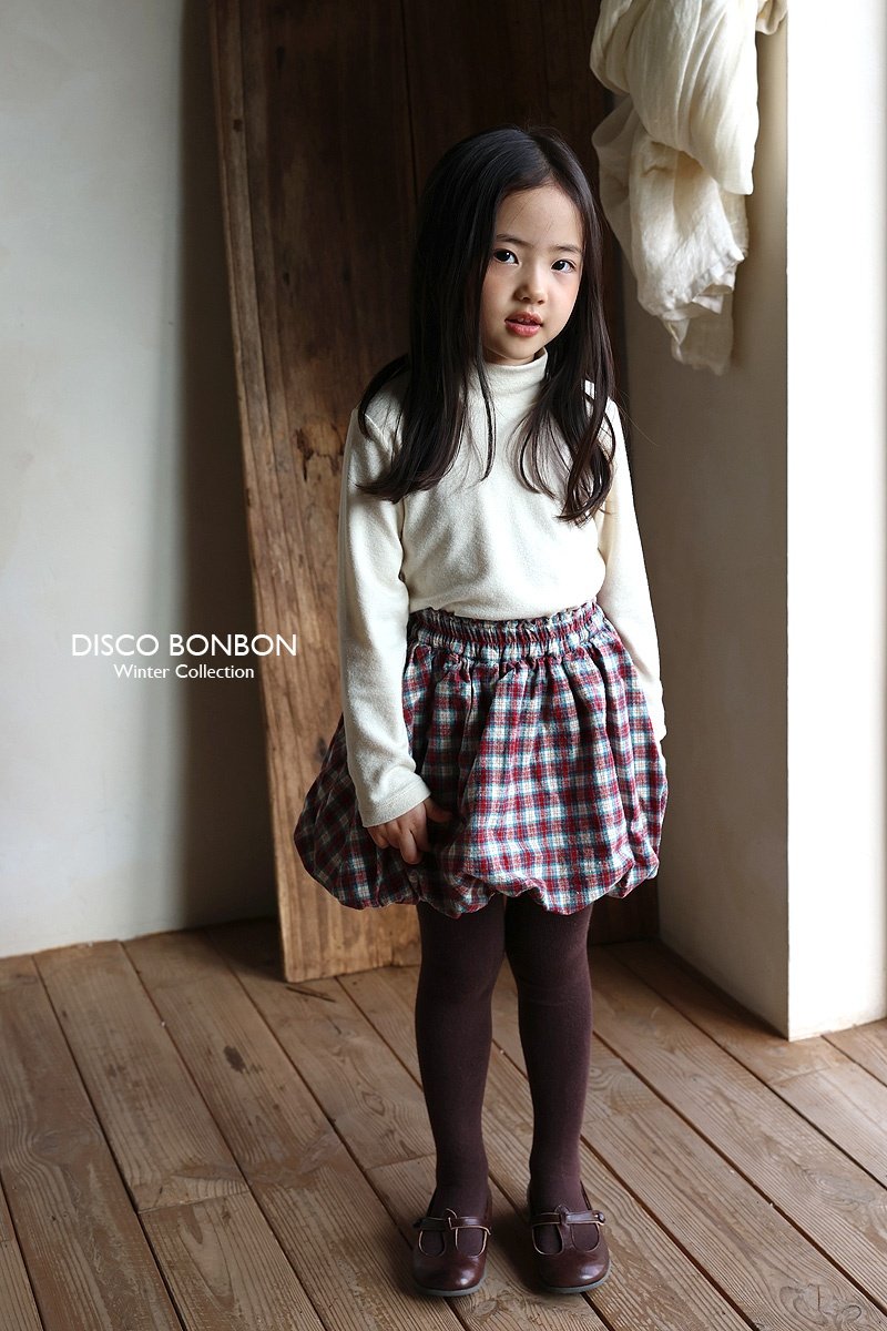 Disco Bonbon - Korean Children Fashion - #kidzfashiontrend - Plaid Balloon Skirt - 3