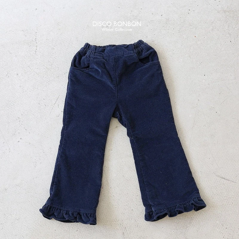 Disco Bonbon - Korean Children Fashion - #magicofchildhood - Span Corduroy Frill Pants - 3