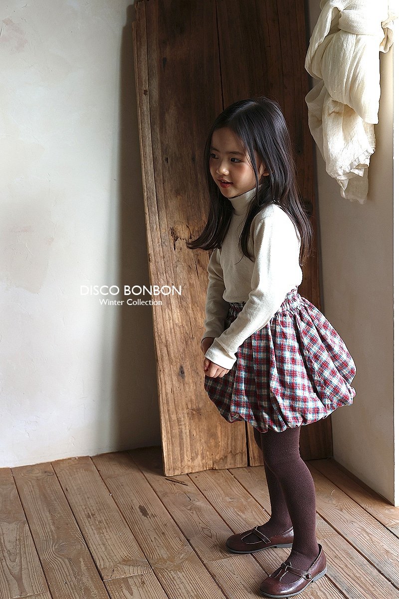 Disco Bonbon - Korean Children Fashion - #minifashionista - Plaid Balloon Skirt - 7