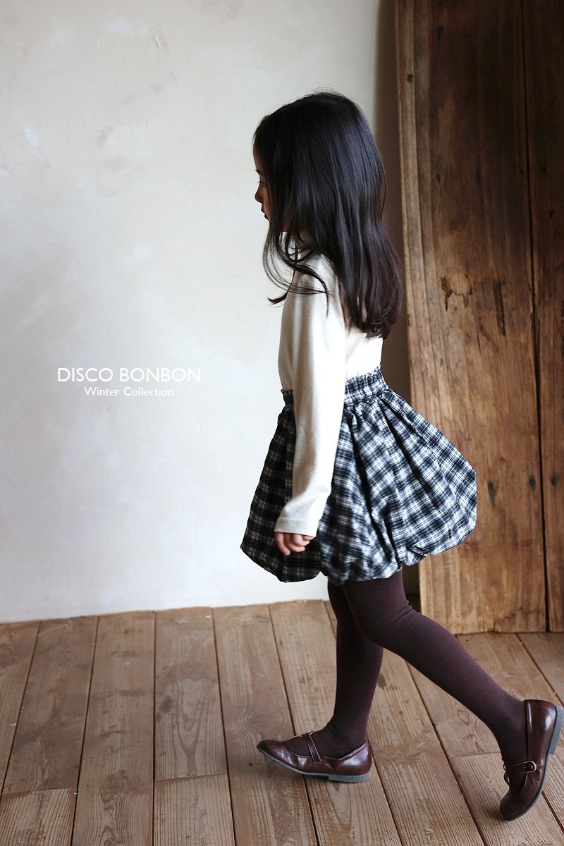 Disco Bonbon - Korean Children Fashion - #stylishchildhood - Plaid Balloon Skirt - 11