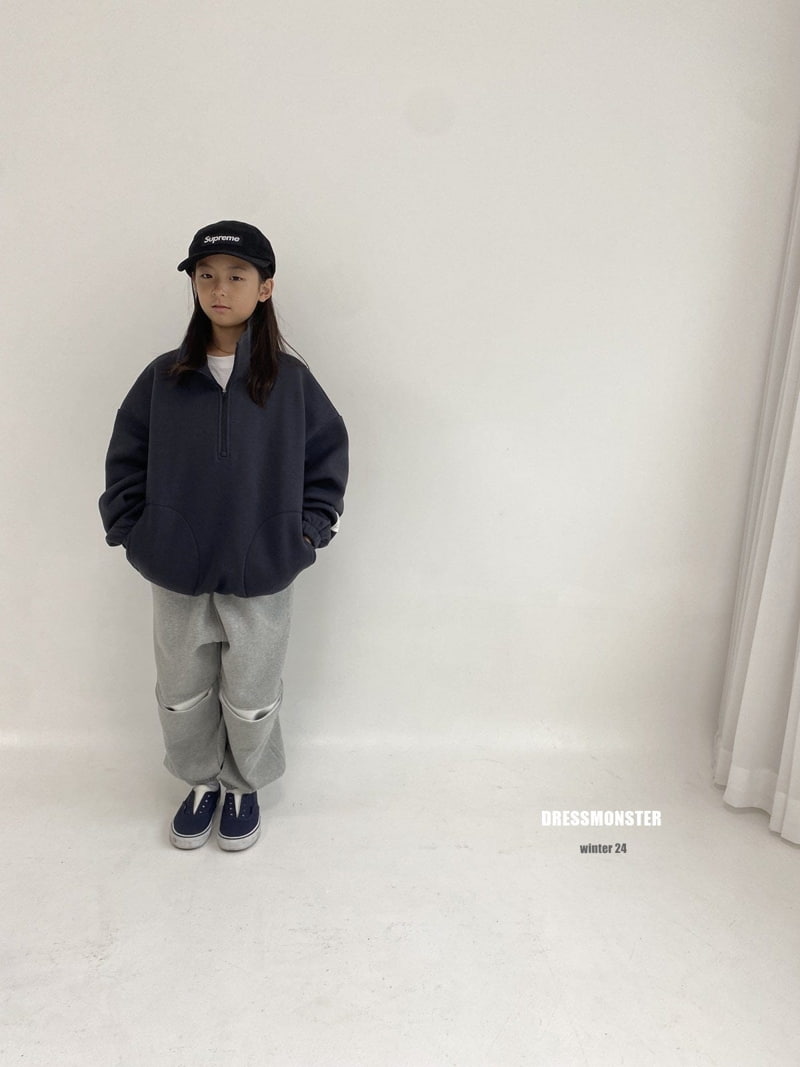 Dress Monster - Korean Children Fashion - #stylishchildhood - Line Pocket Half Zip-up - 5