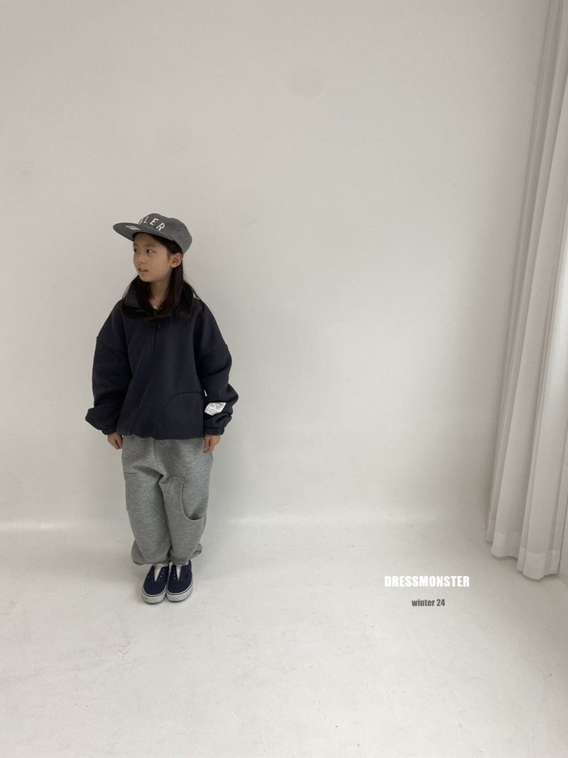 Dress Monster - Korean Children Fashion - #todddlerfashion - Line Pocket Half Zip-up - 3