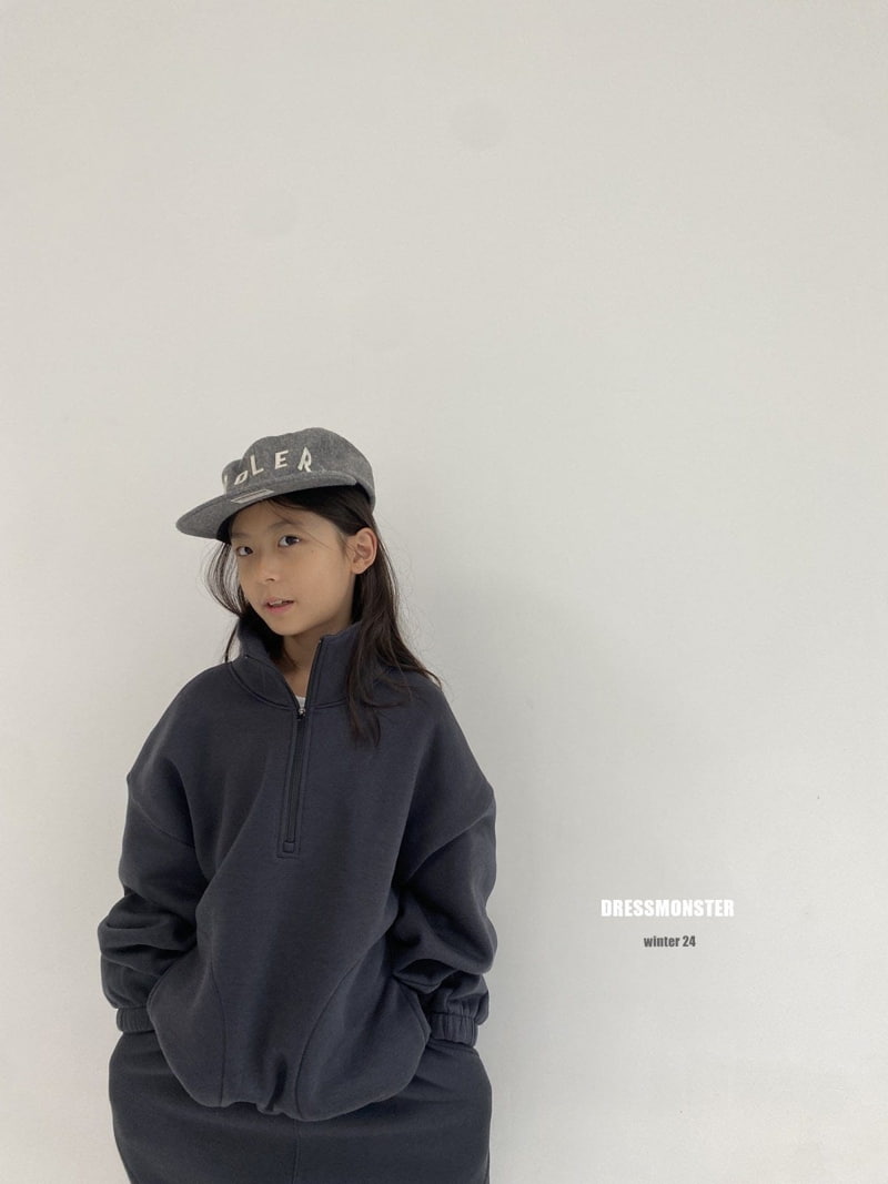 Dress Monster - Korean Children Fashion - #todddlerfashion - Line Pocket Half Zip-up - 4