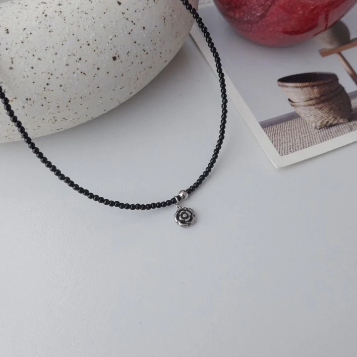 Eeiitt - Korean Women Fashion - #momslook - Mini Rose Surgical Beads Necklace - 5