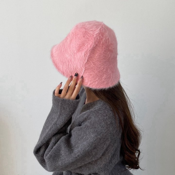 Eeiitt - Korean Women Fashion - #momslook - Pompom Angora Bucket Hat - 5