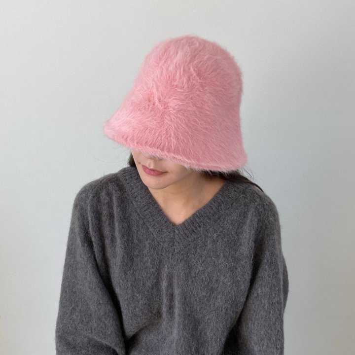 Eeiitt - Korean Women Fashion - #momslook - Pompom Angora Bucket Hat - 9