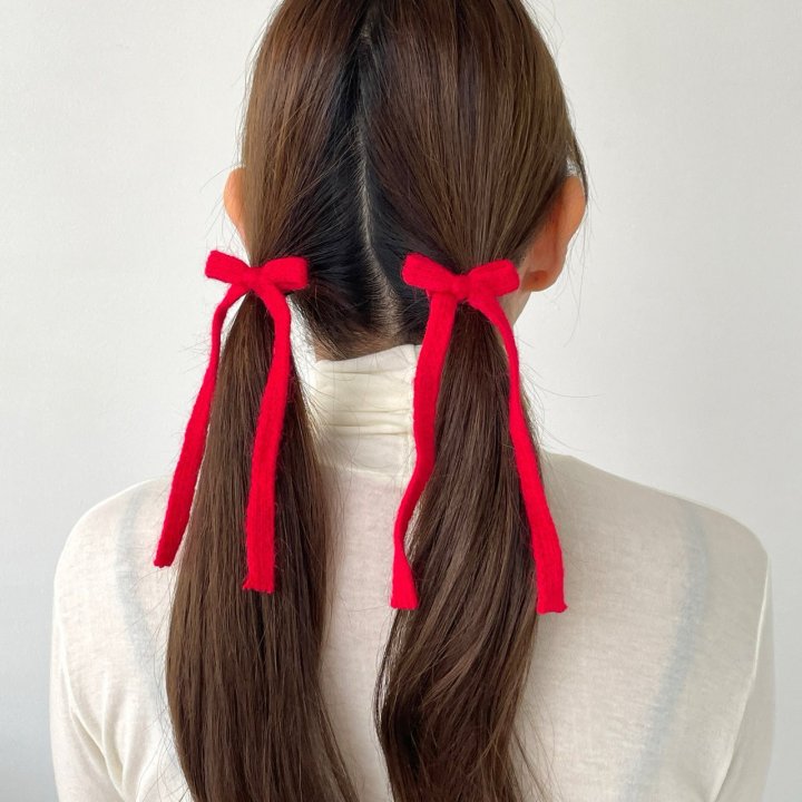 Eeiitt - Korean Women Fashion - #momslook - Knit Long Ribbon Hairpin - 10