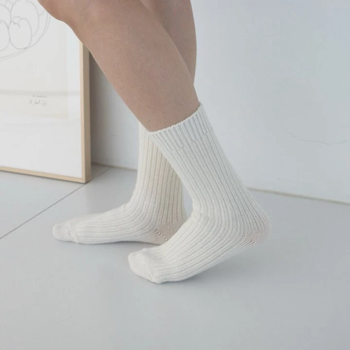 Eeiitt - Korean Women Fashion - #momslook - Cashmere Wool Rib Socks - 7