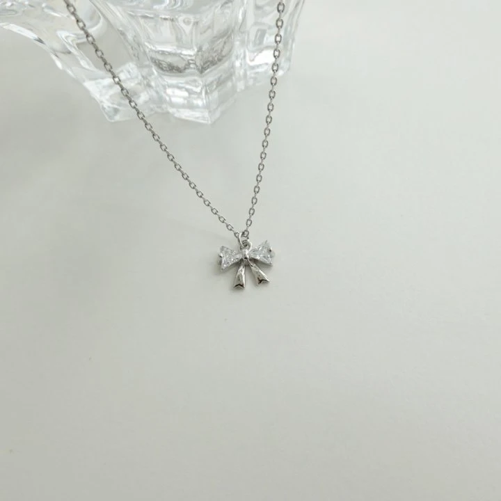 Eeiitt - Korean Women Fashion - #momslook - Mini Cute Butterfly Ribbon Necklace - 5