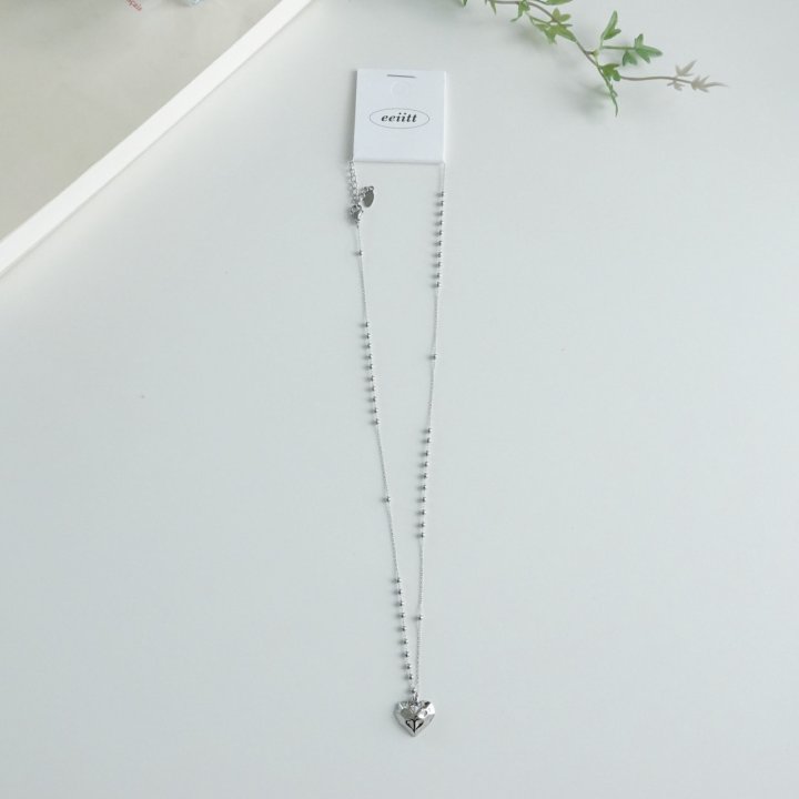 Eeiitt - Korean Women Fashion - #momslook - Clover Surgical Heart Necklace - 9