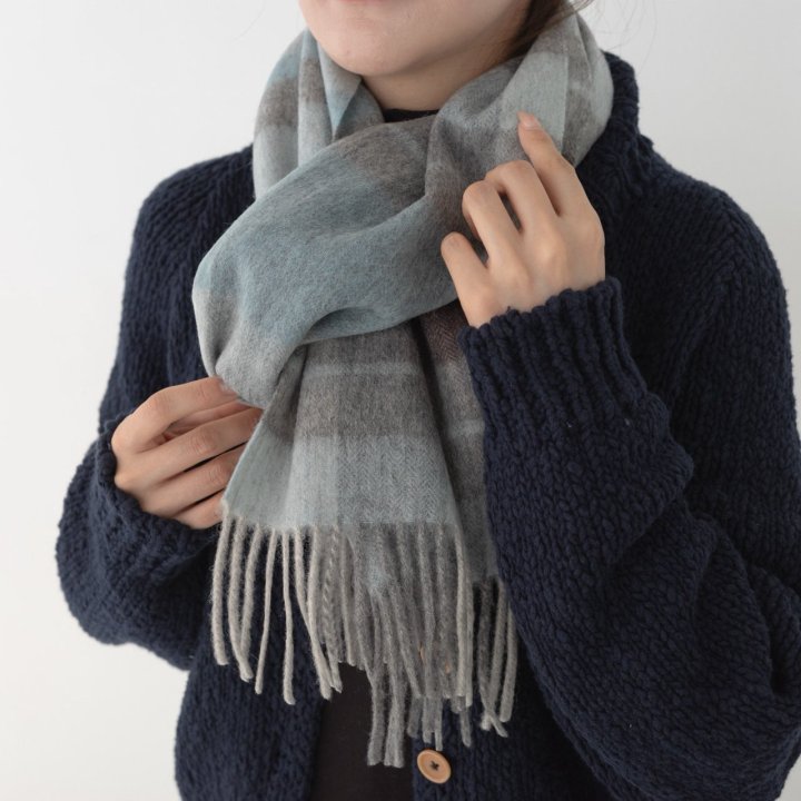 Eeiitt - Korean Women Fashion - #momslook - Check Wool Muffler - 6