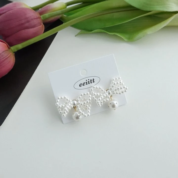 Eeiitt - Korean Women Fashion - #momslook - Ball Butterfly Earring - 11