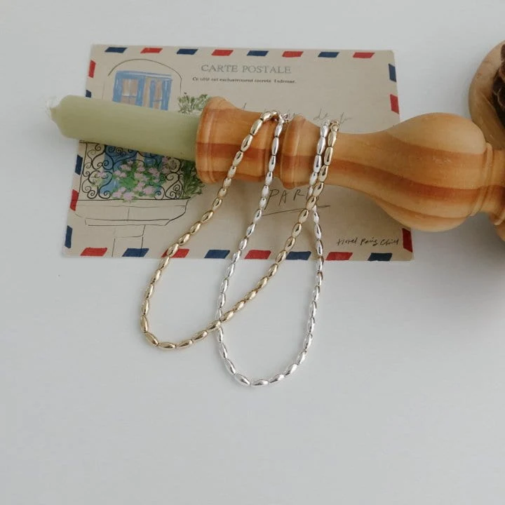 Eeiitt - Korean Women Fashion - #momslook - Simple Rice Necklace