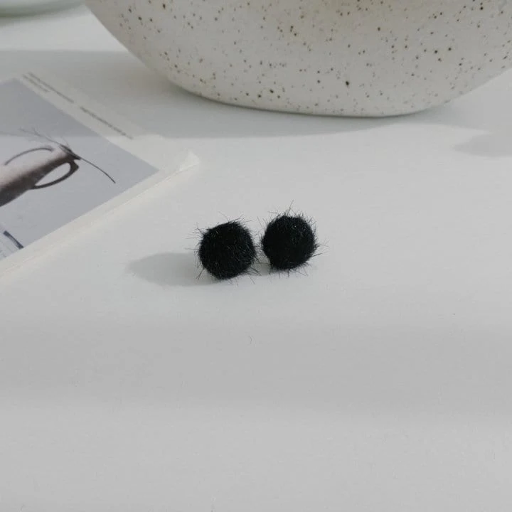 Eeiitt - Korean Women Fashion - #momslook - Winter Pompom Earring - 6