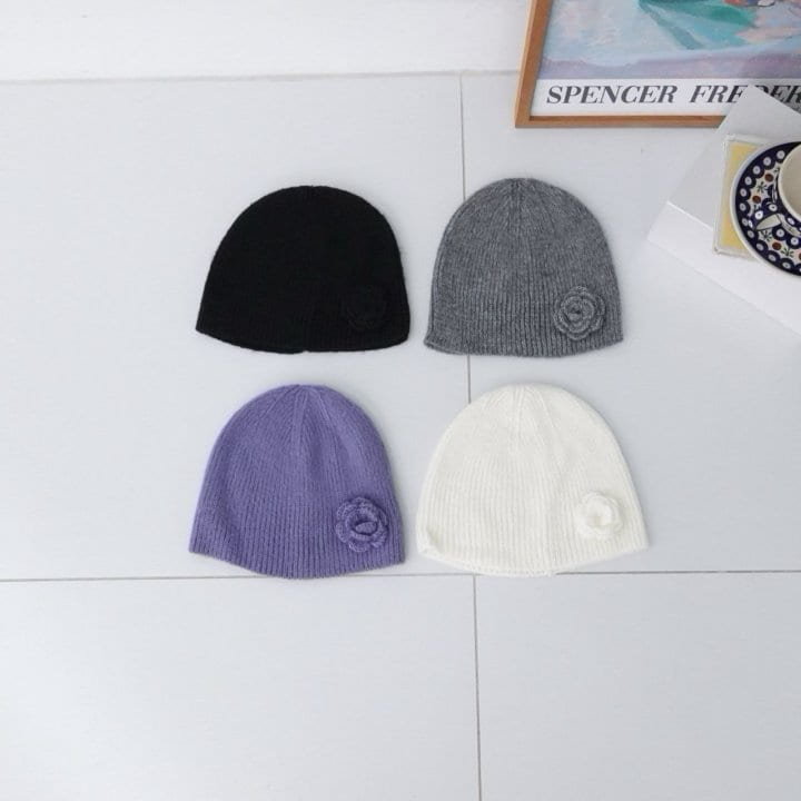 Eeiitt - Korean Women Fashion - #momslook - Flower Knit Beanie