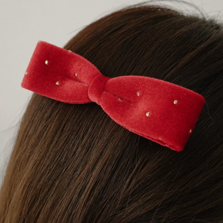 Eeiitt - Korean Women Fashion - #restrostyle - Golden Dot Ribbon Hairpin - 8