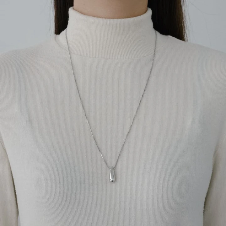 Eeiitt - Korean Women Fashion - #romanticstyle - Water Drop Long Necklace