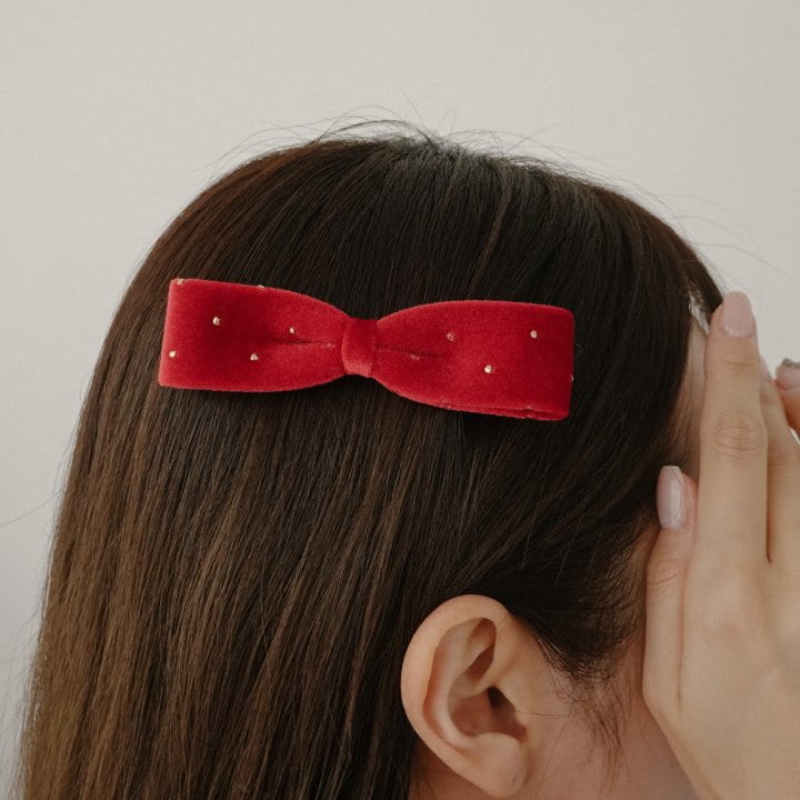 Eeiitt - Korean Women Fashion - #romanticstyle - Golden Dot Ribbon Hairpin - 9