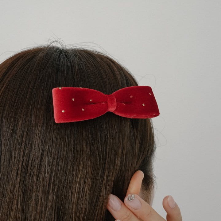 Eeiitt - Korean Women Fashion - #shopsmall - Golden Dot Ribbon Hairpin - 10