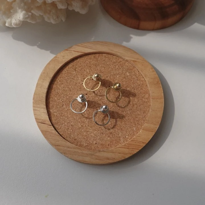 Eeiitt - Korean Women Fashion - #vintageinspired - Round Point Earring - 9