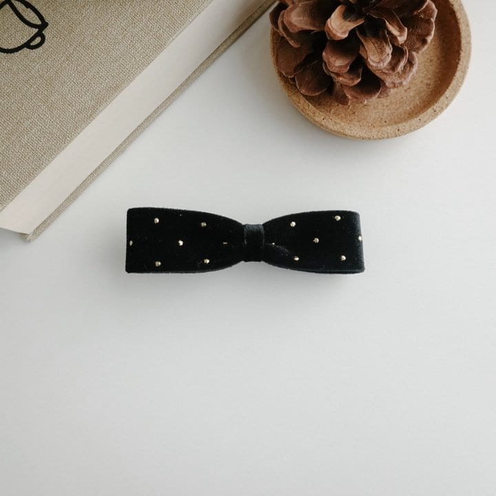 Eeiitt - Korean Women Fashion - #vintageinspired - Golden Dot Ribbon Hairpin - 5