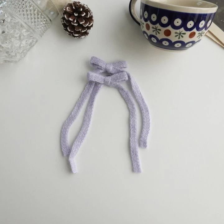 Eeiitt - Korean Women Fashion - #womensfashion - Knit Long Ribbon Hairpin - 8