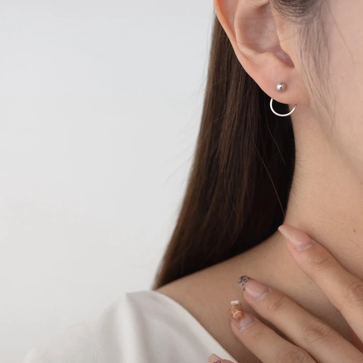 Eeiitt - Korean Women Fashion - #womensfashion - Round Point Earring - 2