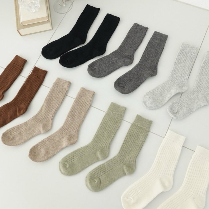 Eeiitt - Korean Women Fashion - #womensfashion - Cashmere Wool Rib Socks - 10