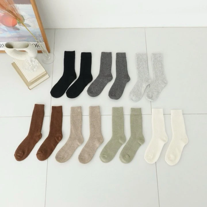 Eeiitt - Korean Women Fashion - #womensfashion - Cashmere Wool Rib Socks - 6