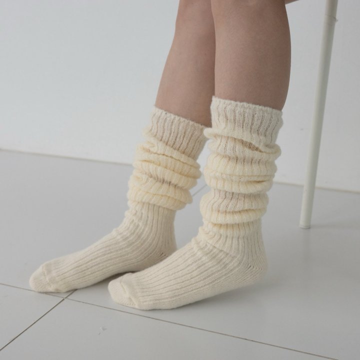 Eeiitt - Korean Women Fashion - #womensfashion - Wool Buckle Rib Knee Socks - 9