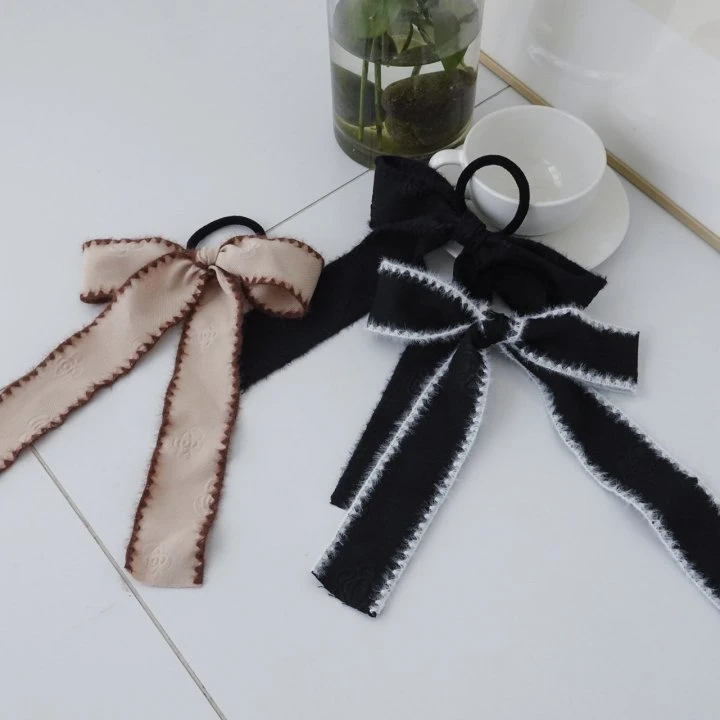 Eeiitt - Korean Women Fashion - #womensfashion - Rose Pattern Ribbon Hair Scrunchies - 7