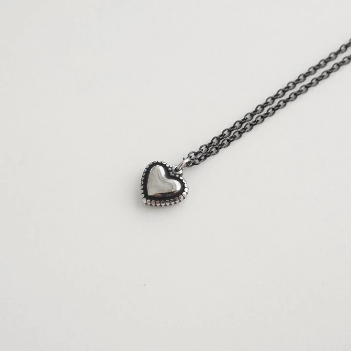 Eeiitt - Korean Women Fashion - #womensfashion - Double Mamba Heart Necklace - 3